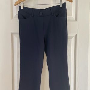 Betabrand Navy Med Short Petite Straight Leg Pants
